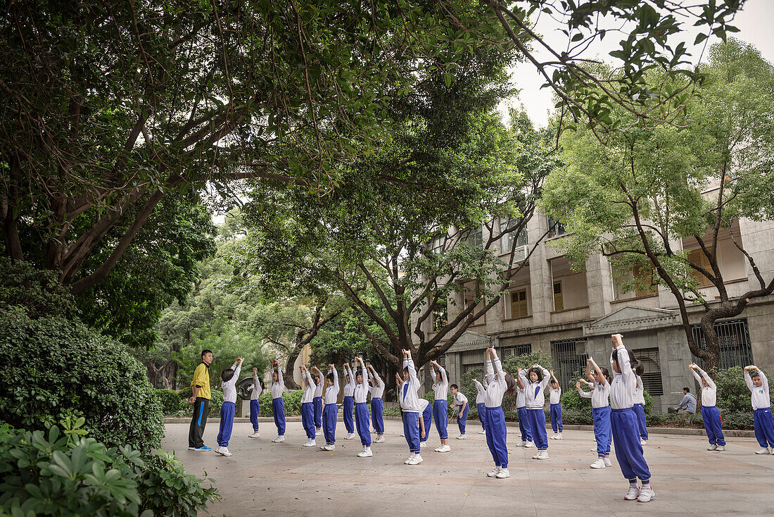 Chinese school sport, Downtown Guangzhou, Guangdong province, Pearl River Delta, China