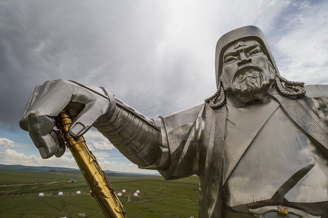 Genghis Khan Equestrian Statue designed by sculptor D. Erdenebileg and architect J. Enkhjargal, Tsonjin Boldog, Töv Province, Mongolia