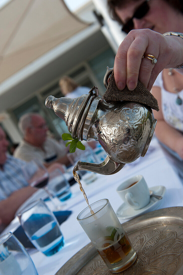 Pouring mint tea, Tunisia's national drink, Djerba, Tunisia
