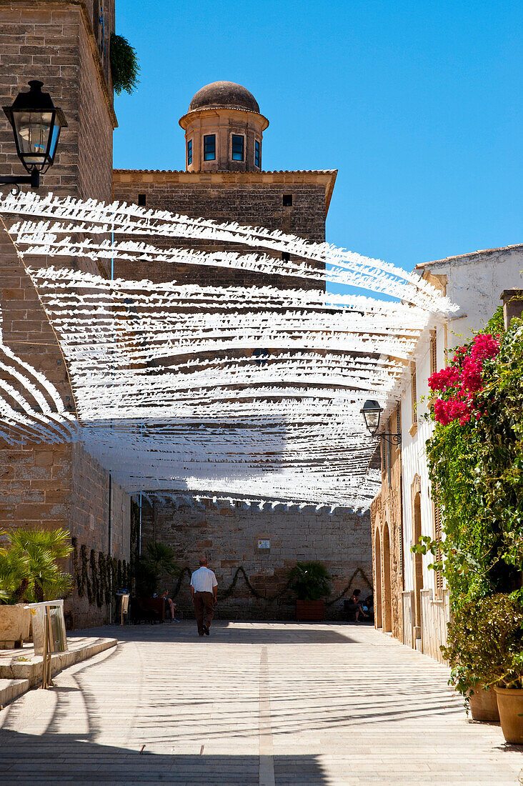 Decorated Street In Alcudia, Mallorca, Balearic Islands, Spain