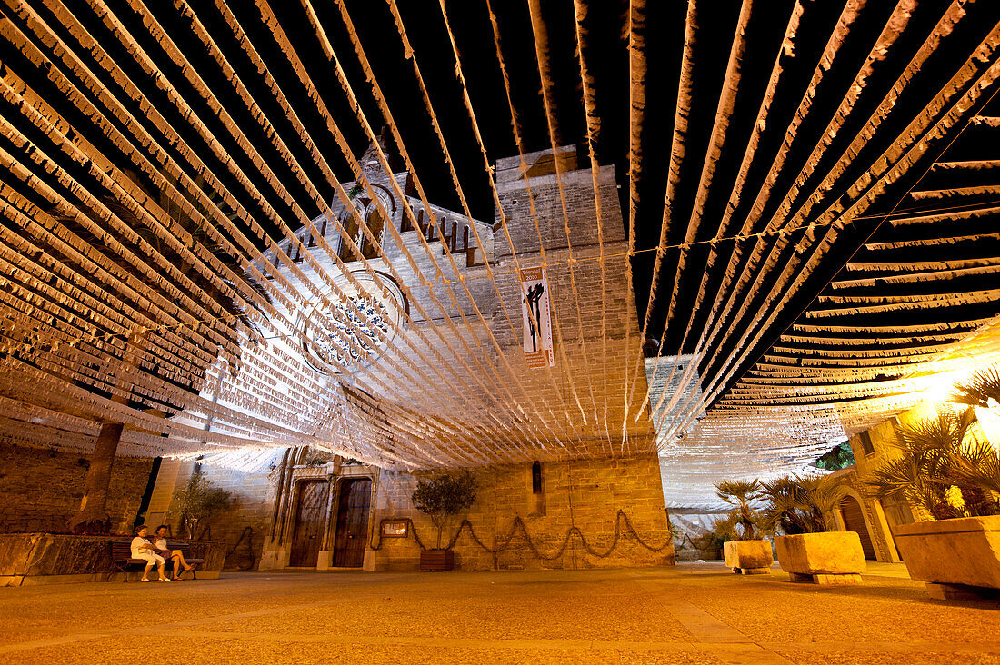 Sant Jaume's Church At Night, Alcudia, Mallorca, Balearic Islands, Spain