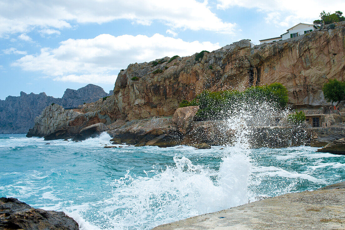 Fierce Sea In Cala Sant Vicenc, Mallorca, Balearic Islands, Spain