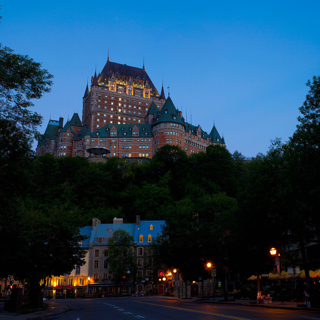 'Chateau Frontenac and the lower old city; Quebec City, Quebec, Canada'