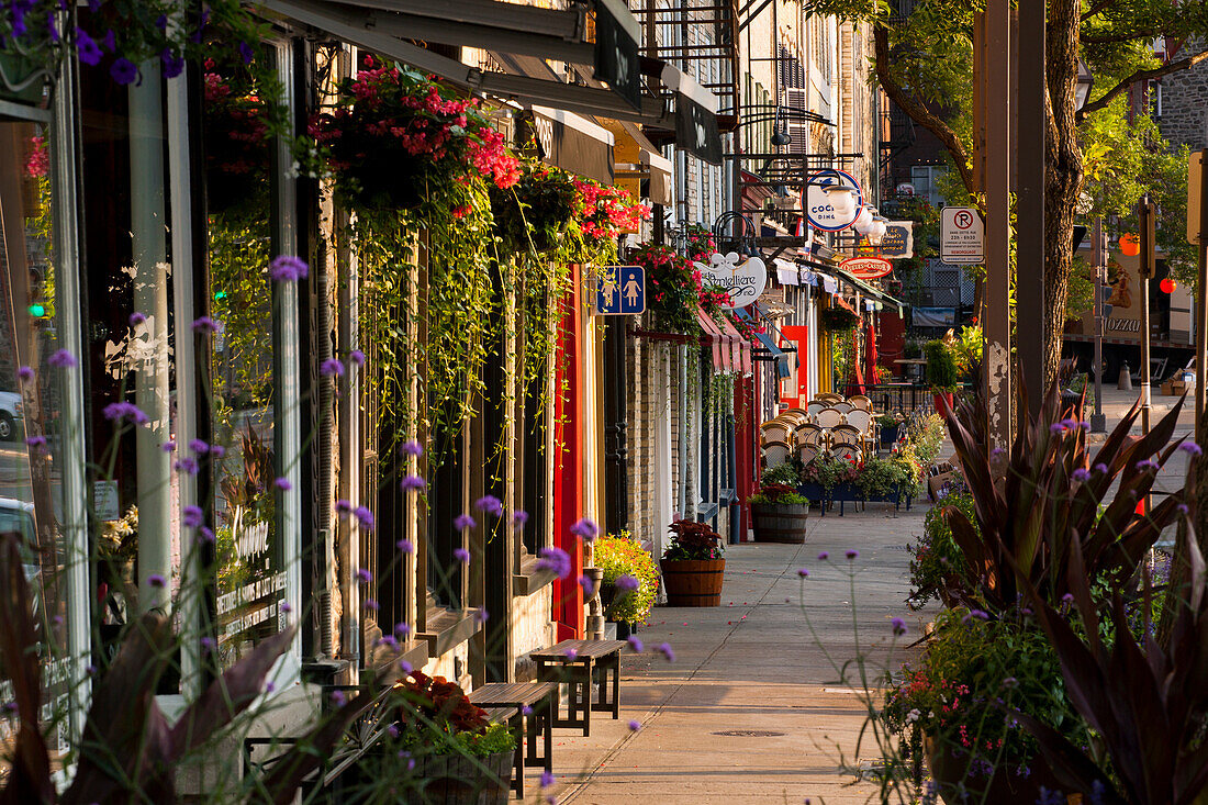 'Stores and restaurants on Boulevarde Champlain; Quebec City, Quebec, Canada'