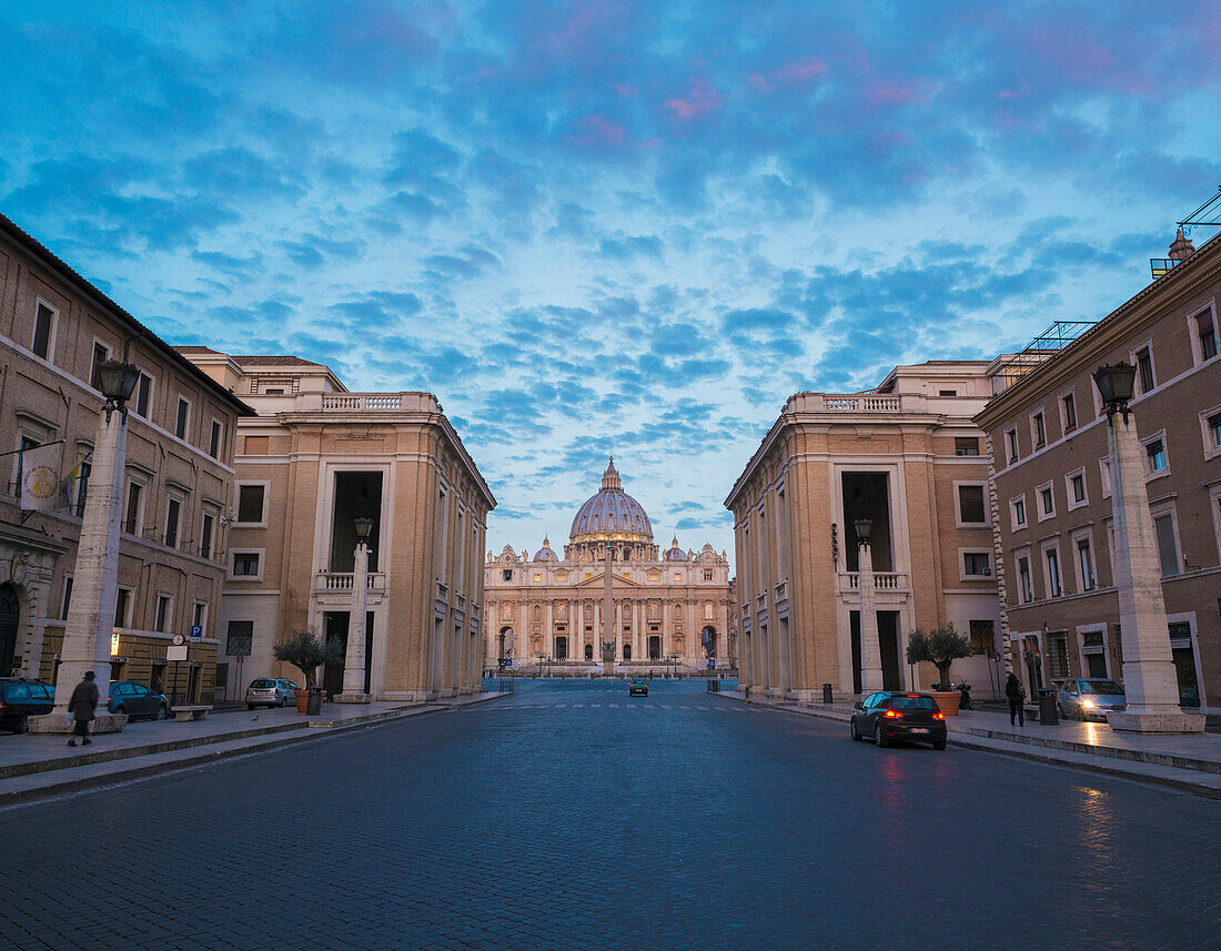 'St. Peter's basilica and via della conciliazione; Rome, Lazio, Italy'