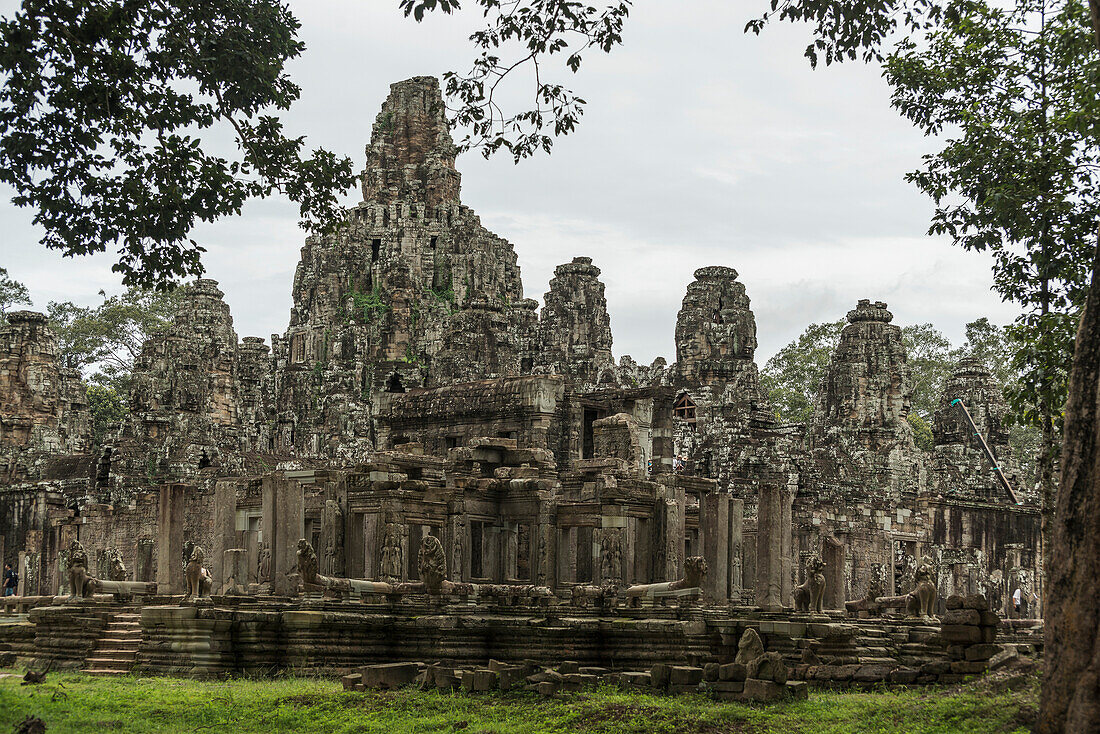 'Impressive Buddha's faces in Bayon Wat, built by the king Jayavarman VII in the end of twelfth century, from Angkor; Siem Reap, Cambodia'