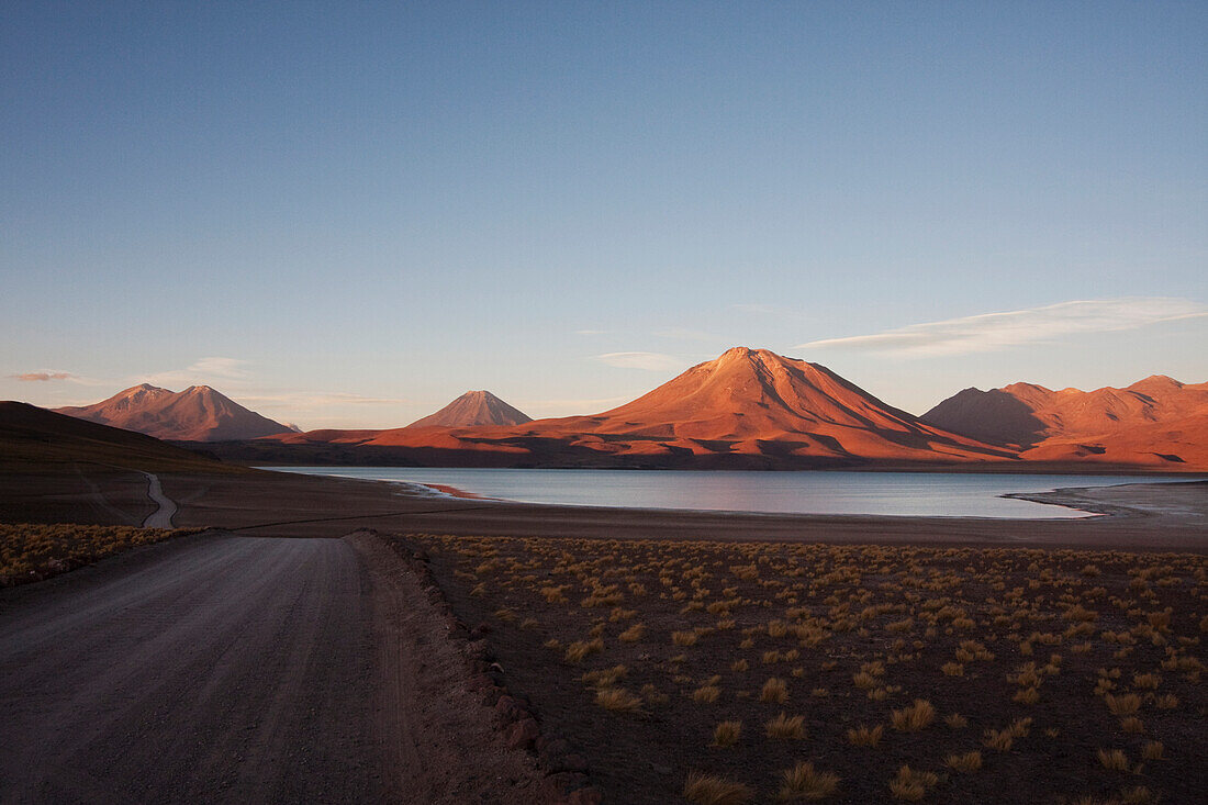 Laguna Miscanti With Chiliques In The Background, Antofagasta Region, Chile