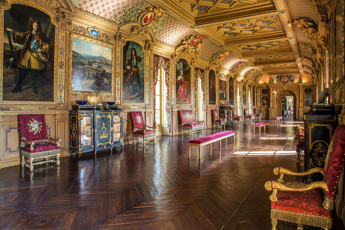the great gallery of the noailles family, chateau de maintenon, eure-et-loir (28), france