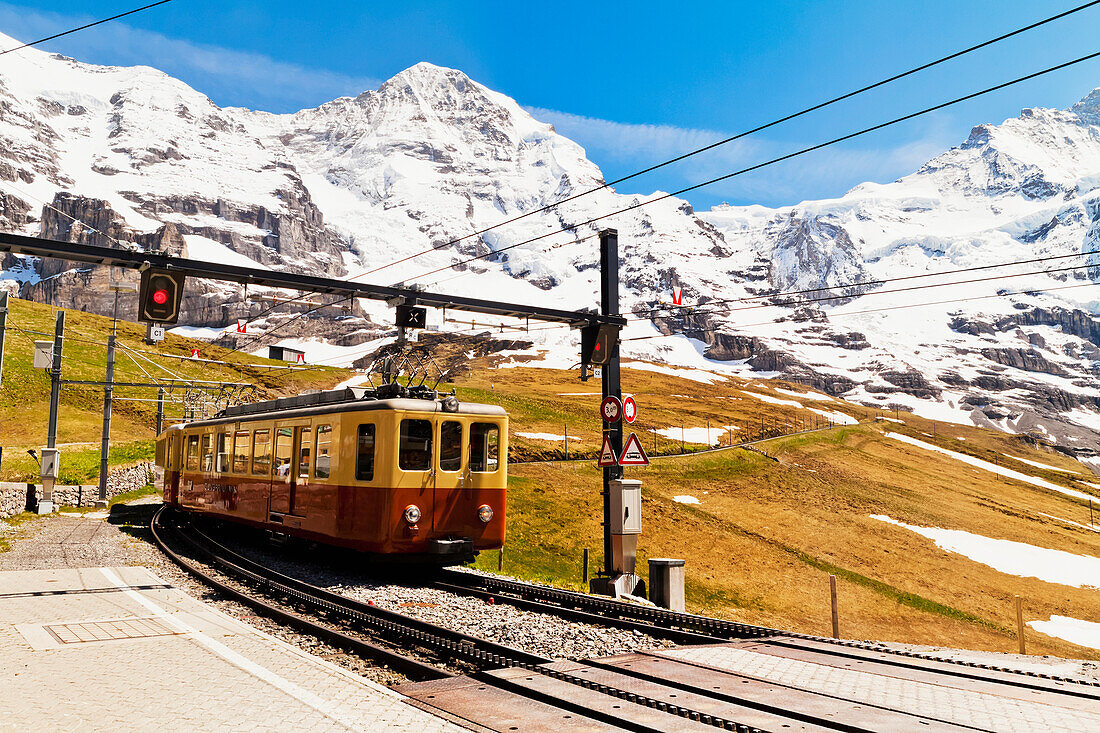 Train from Kleine Scheidegg to Jungfraujoch, Bernese Oberland, Switzerland
