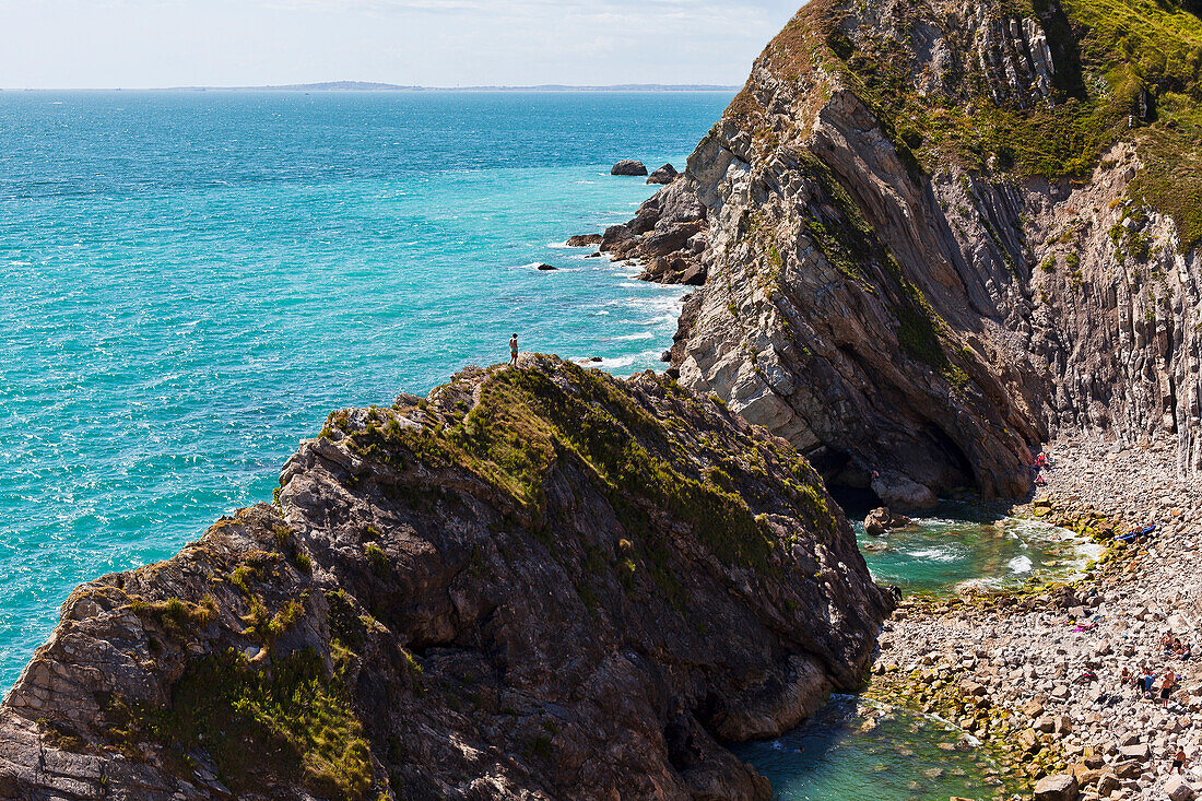 Dorset coastline at Lulworth Cove, Dorset, England