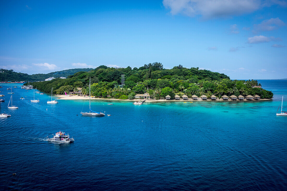 Iririki Island resort viewed from Port Vila, Efate Island, Vanuatu