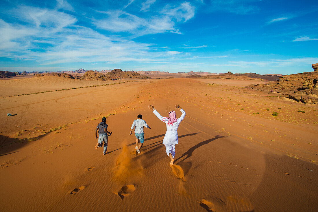 Fun in the sand dunes, Tabuk, Saudi Arabia