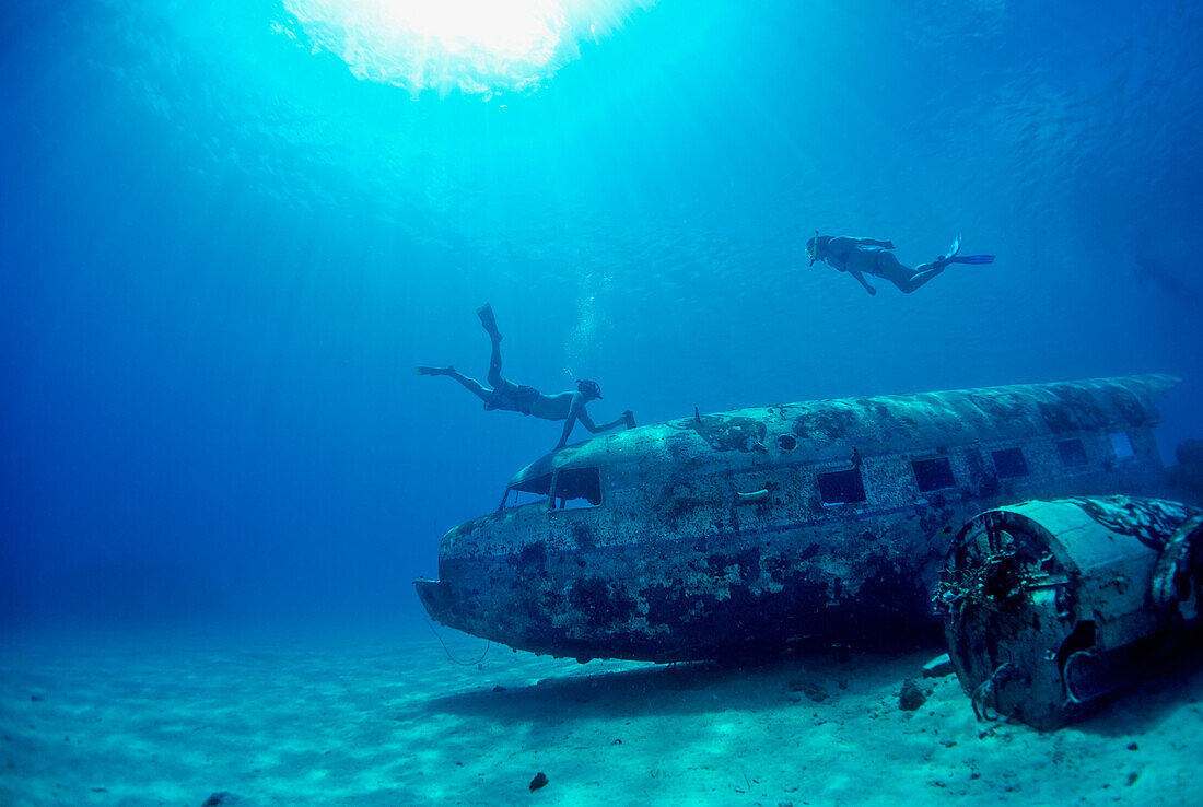 Snorkelling on plane wreck, near Majuro, Marshall Islands