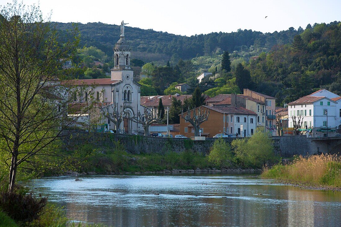 France,Gard(30) alès district Rochebelle view from the banks of the Gardon