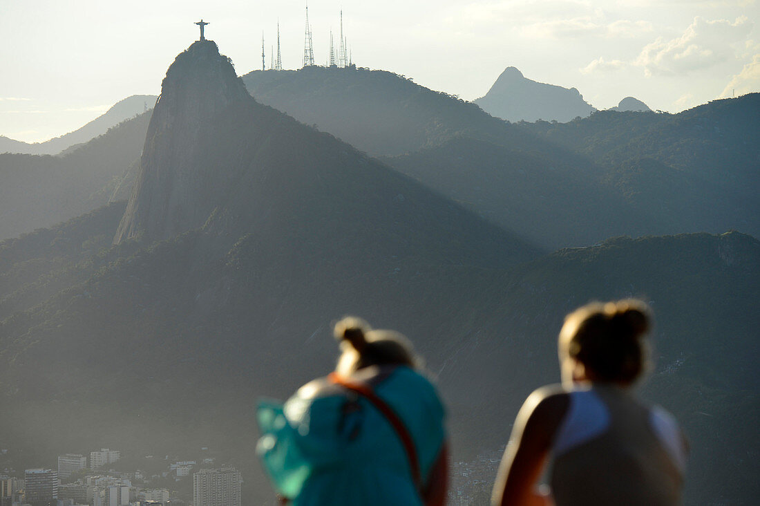 Tourists looking the view from Sugar Loaf in Rio de Janeiro,Brazil,South America