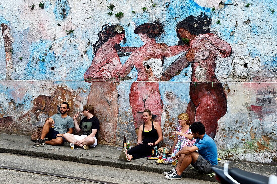 Wall painting in Santa Teresa,  Rio de Janeiro,Brazil,South America