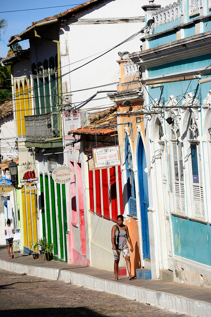 street with colored buidings in Lencois, State of Bahia, on the northeast coast of Brazil , South America