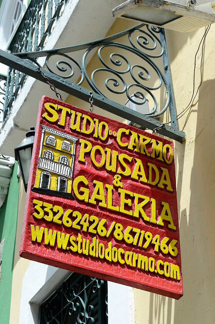 studio do carmo sign in Salvador da Bahia, the city of the Holy Saviour of the Bay of all Saints on the northeast coast of Brazil , South America