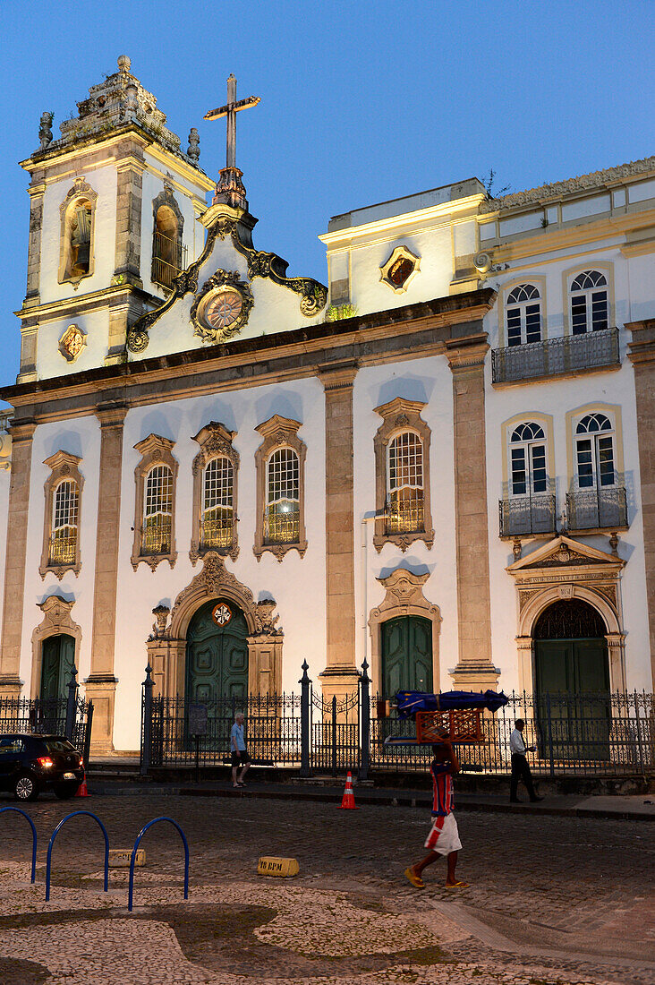 Dominican church of the Third order of Sao Domingos Gusmao-XVIII century Portuguese architecture in Rococo style-facade on Terreiro de Jesus square in Salvador da Bahia, the city of the Holy Saviour of the Bay of all Saints on the northeast coast of Brazi