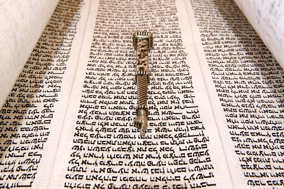 Torah scroll and Yad, Torah pointer, France