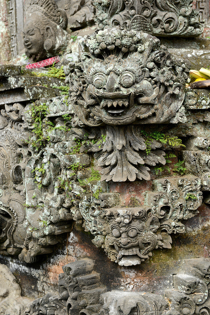 Sculpture detail of tipical balinese temple in Bali island, Indonesia, South East Asia