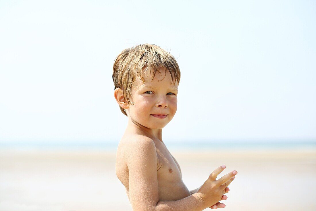 Portrait of a boy at the beach