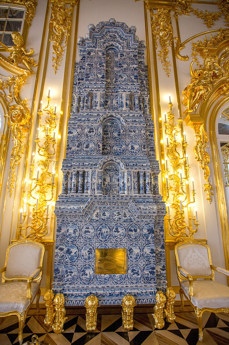 wood-burning oven in the catherine palace, tsarskoie selo, situated in pouchkine near saint petersburg, russia