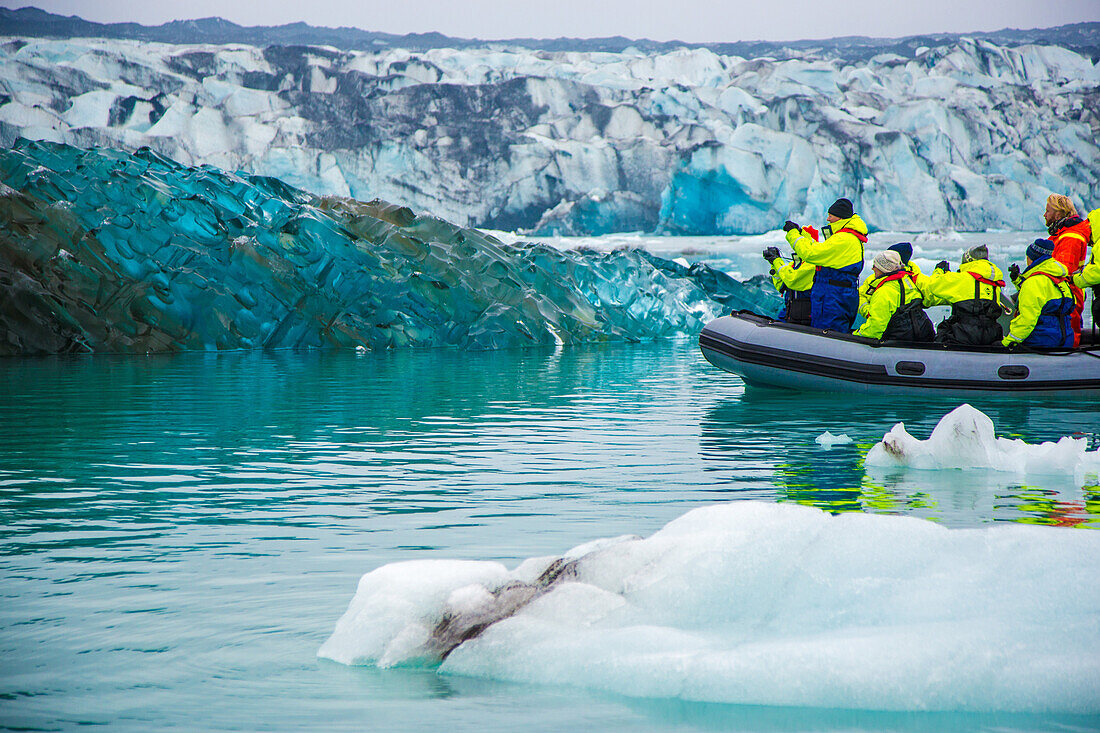 iceberg in the jokulsarlon, glacial lagoon coming from the melting of the vatnajokull, the biggest glacier in europe, southeast iceland, europe