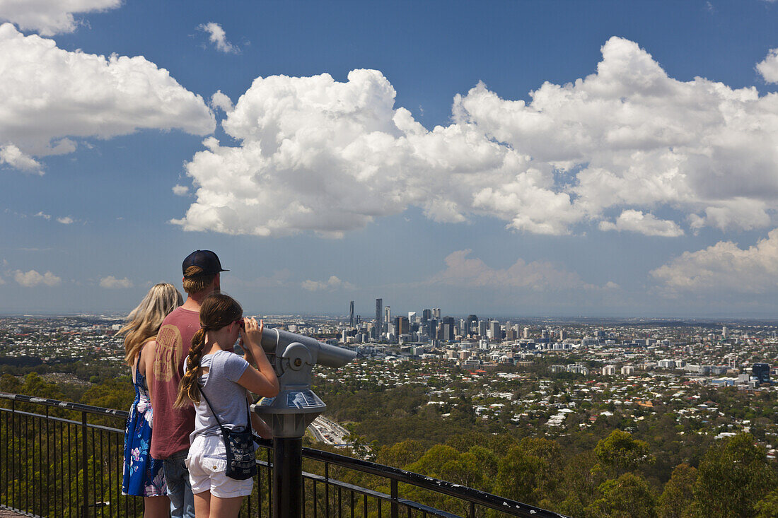 Aussicht vom Mount Coot-tha Lookout auf Brisbane, Brisbane, Australien