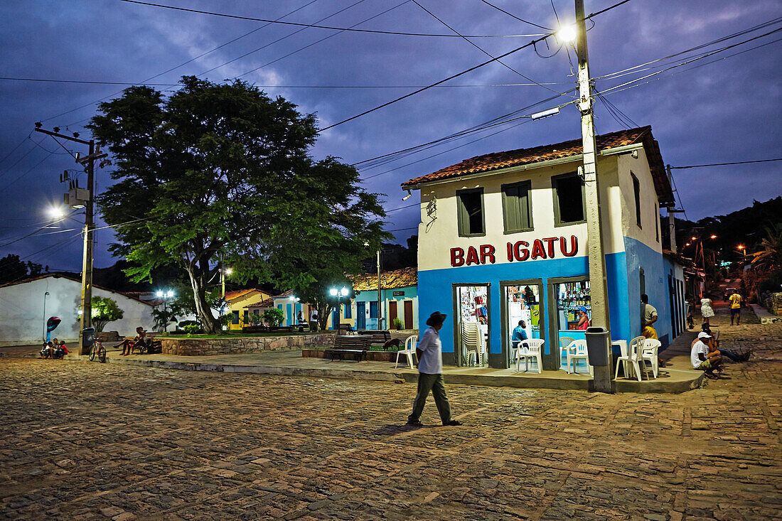 Village shop on the main square in the village Igatu, south eastern part of Chapada Diamantina National Park, Igatu, Bahia, Brazil