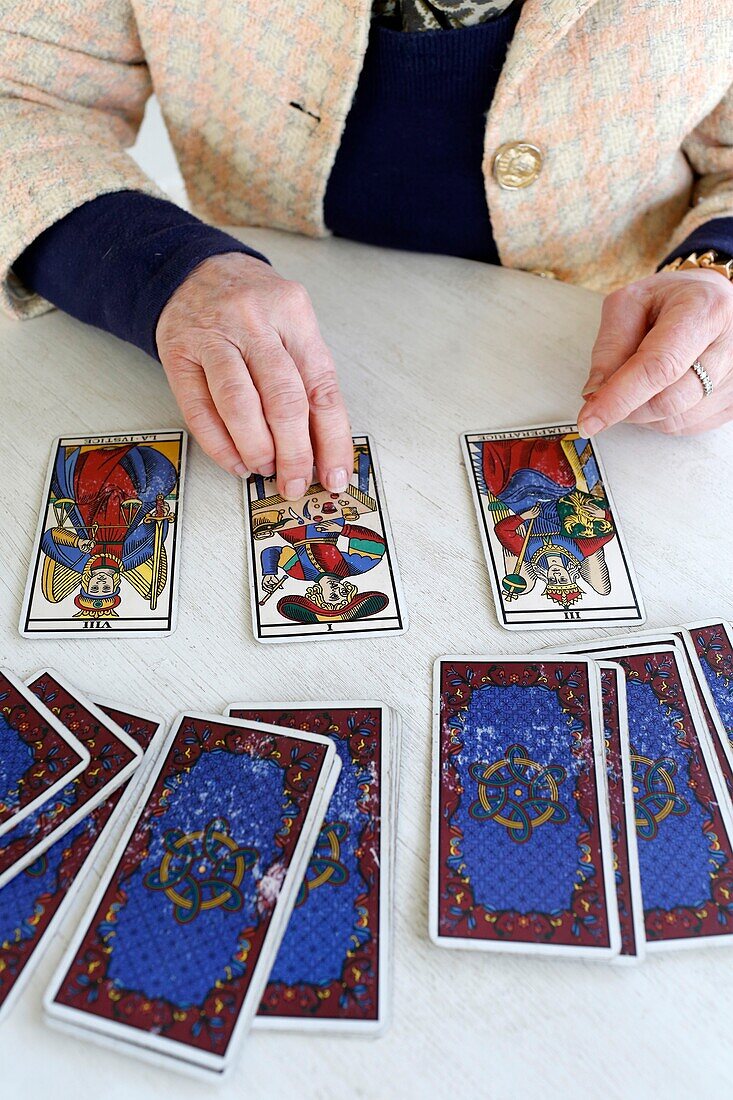 Tarot card reading, Saint-Germain-en-Laye, France