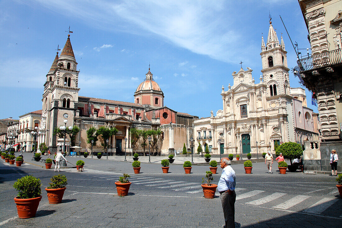 Italy, Sicily, province of Catania, Acireale, del Duomo square, the cathedral and san  Pietro e Paolo church