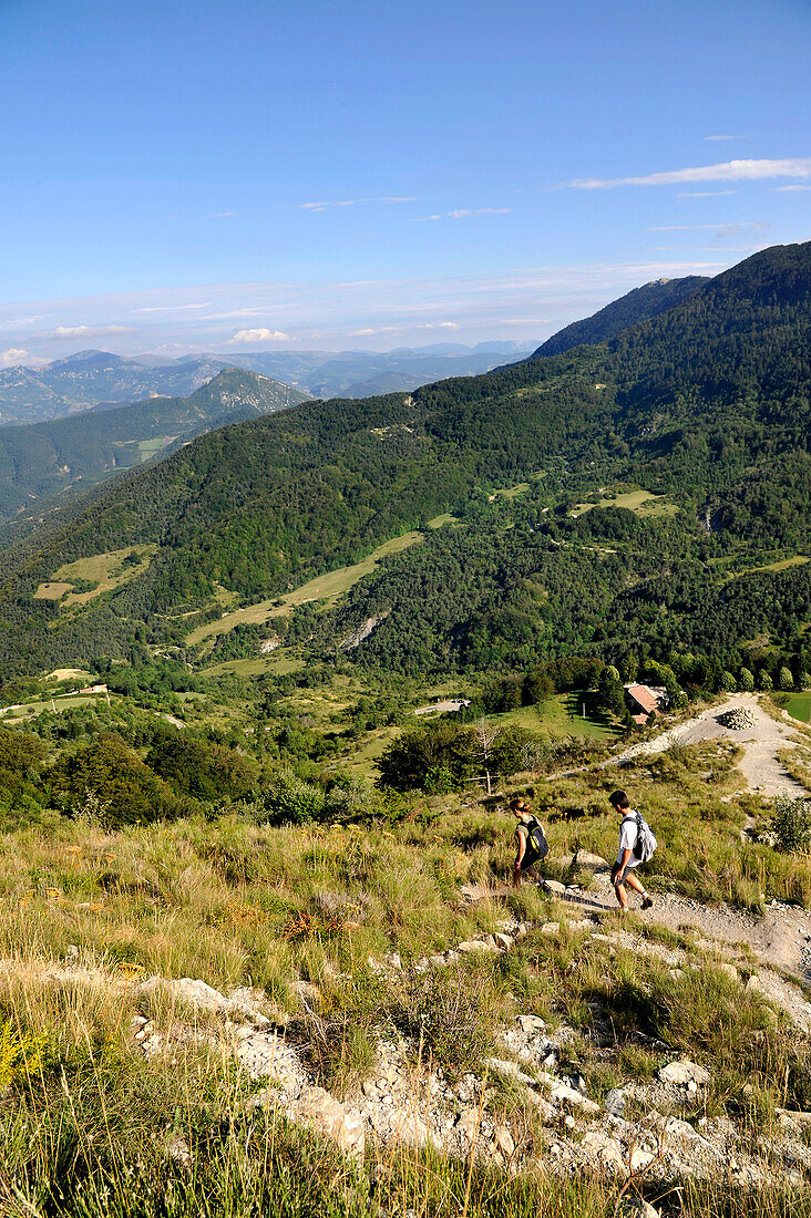 France, Rhone-Alpes, Provencal Drome, trekking in forest of Saou, landscape