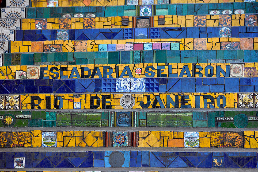 Escadaria Selaron is world famous work of Chilean artist Jorge Selaron in Rio de Janeiro, Brazil, South America