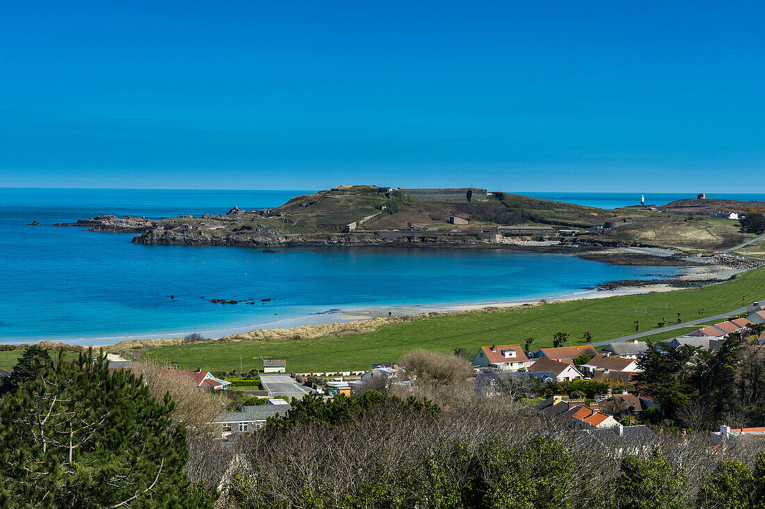 View over Alderney, Channel Islands, United Kingdom, Europe