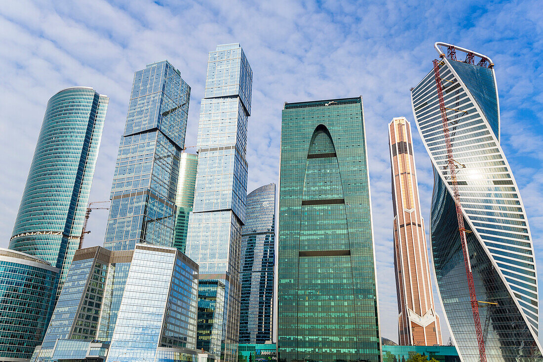 Skyscrapers of the Modern Moscow-City International  business and finance development, Moscow, Russia, Europe