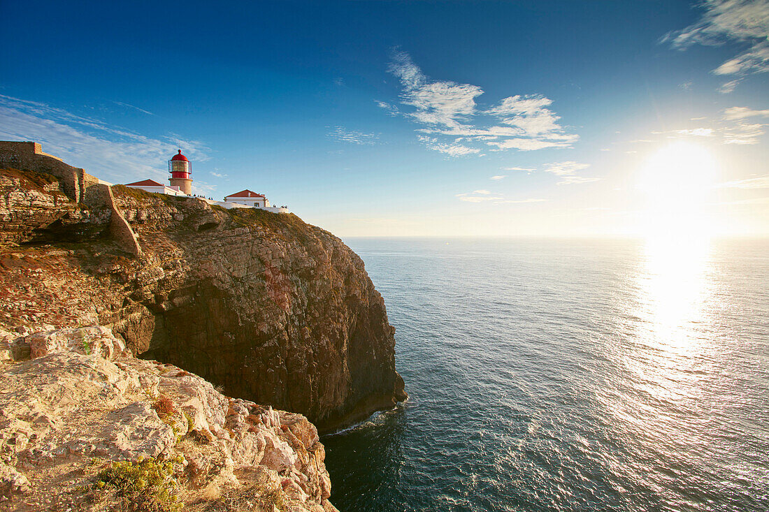 Leuchtturm am Cabo de Sao Vicente, Algarve, Portugal