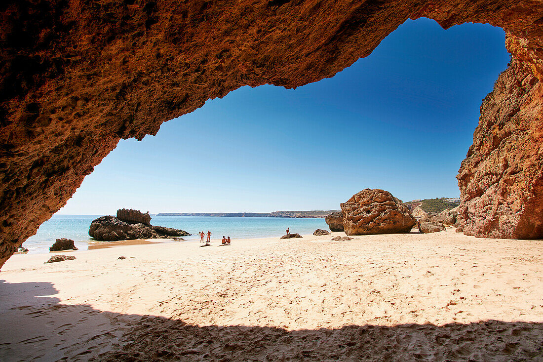 Felsen, Strand von Zavial, Algarve, Portugal