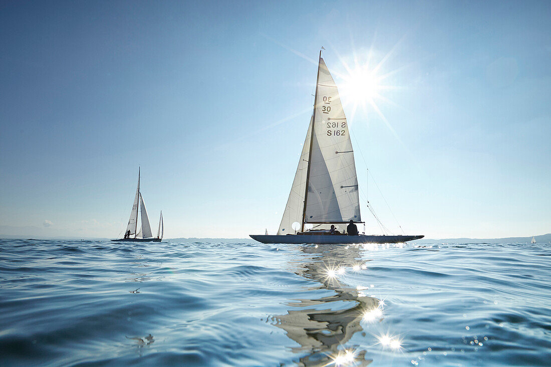 Schaerenkreuzer, skerry cruiser on lake Starnberg, Upper Bavaria, Bavaria, Germany