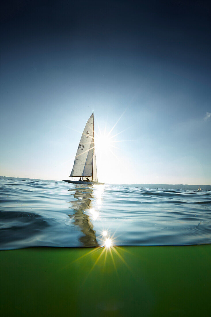 Schaerenkreuzer, skerry cruiser on lake Starnberg, Upper Bavaria, Bavaria, Germany