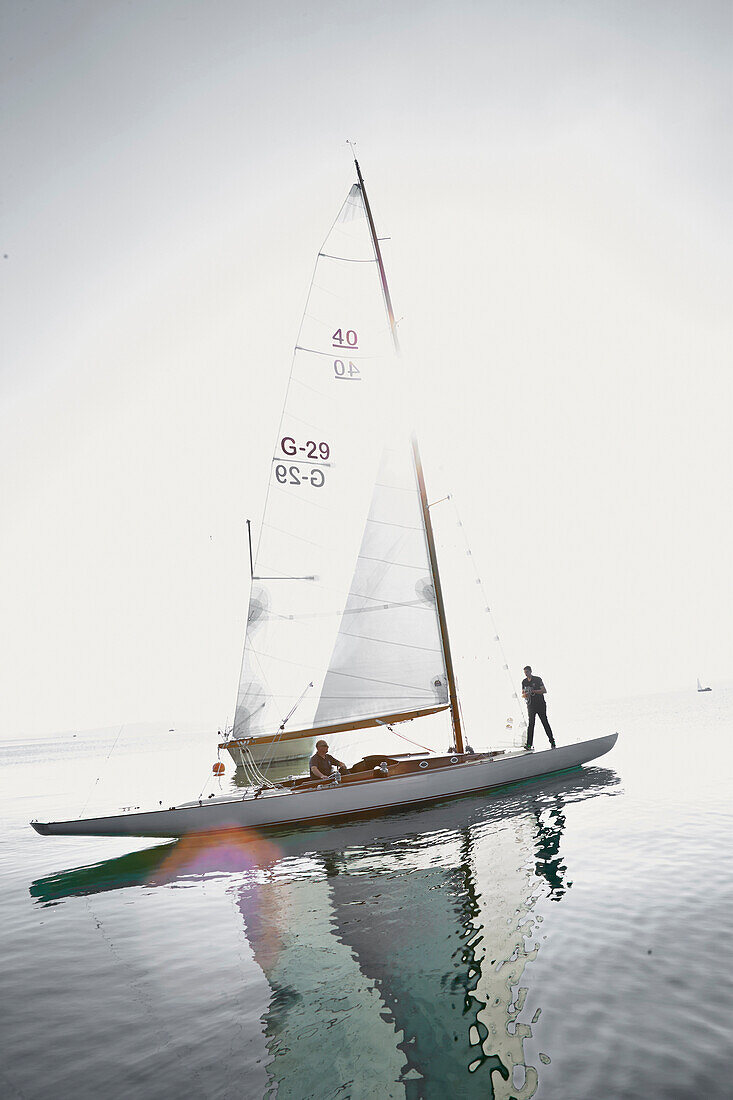 Schaerenkreuzer, skerry cruiser on lake Starnberg, Upper Bavaria, Bavaria, Germany