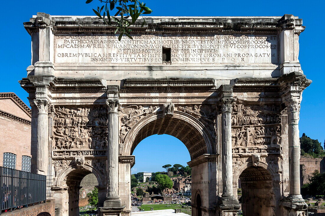 Arch of Septimus Severus, Ancient Roman Forum, UNESCO World Heritage Site, Rome, Lazio, Italy, Europe