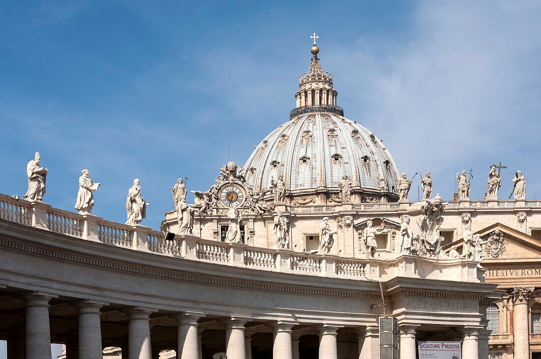 The Dome of St. Peters Basilica, UNESCO World Heritage Site, Vatican City, Rome, Lazio, Italy, Europe