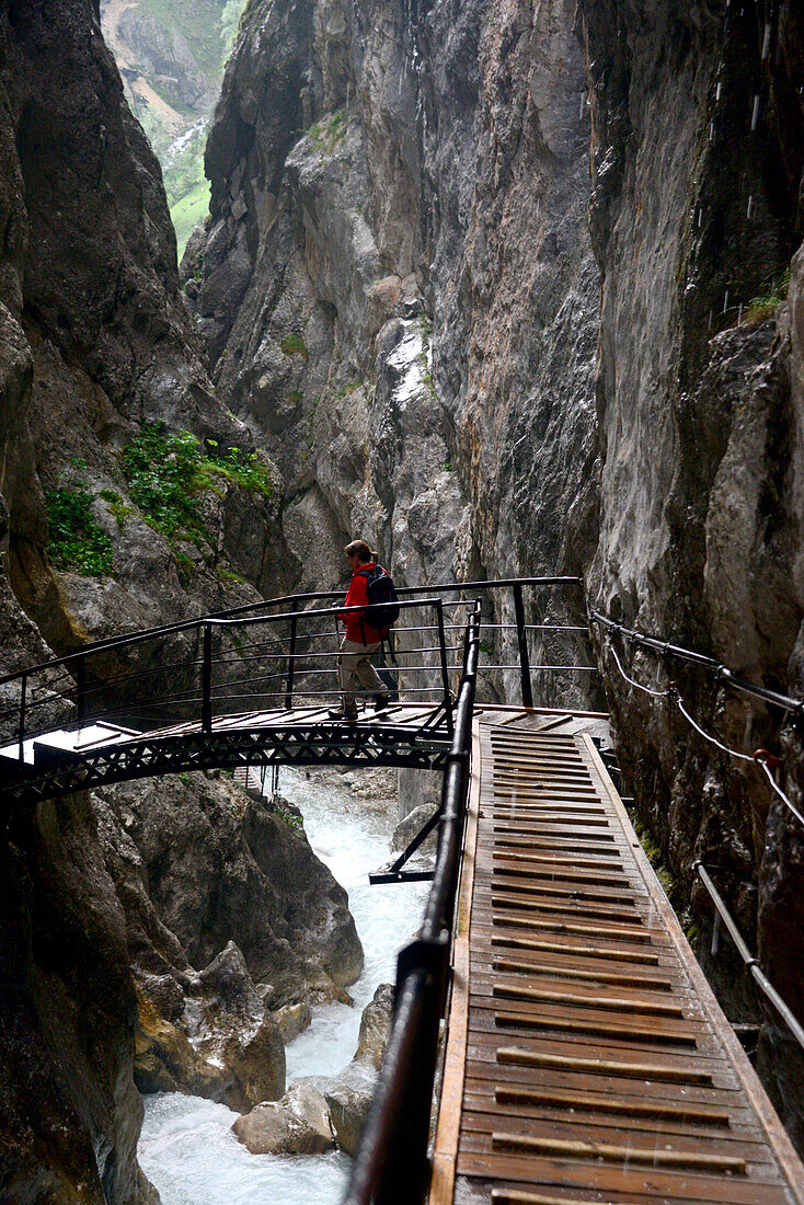 Höllental gorge over Garmisch-Partenkirchen, Upper Bavaria, Bavaria, Germany