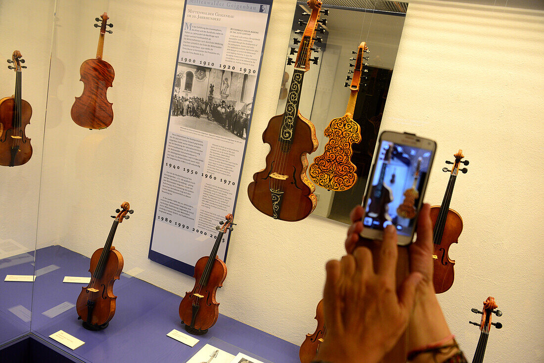 Violin museum in Mittenwald at Karwendel range, Upper Bavaria, Bavaria, Germany