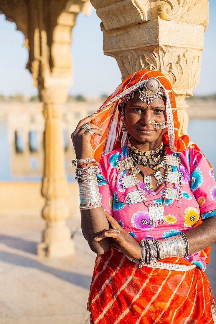Indian woman wearing traditional jewelry