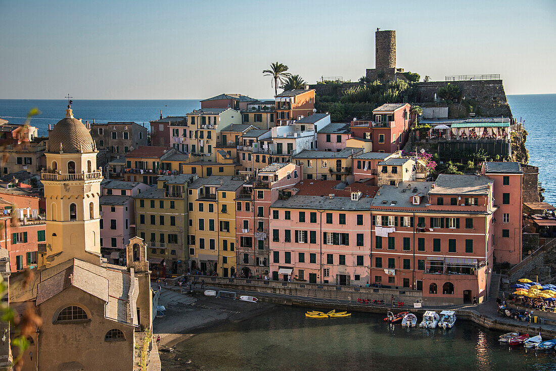 Cinque Terre cityscape and ocean, Liguria, Italy