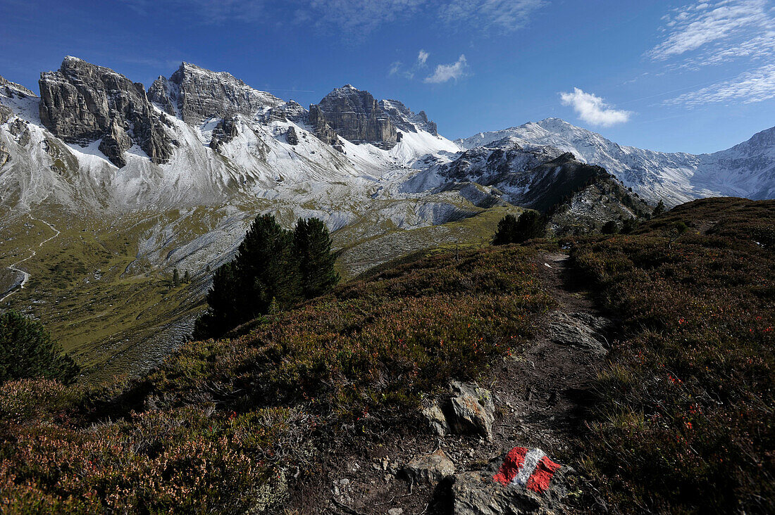 Hiking in the Kalkkoegel, Stubai Alps, Tyrol, Austria