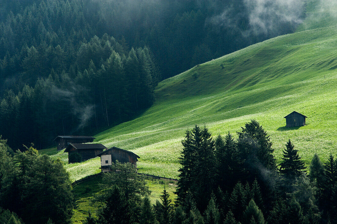 Small hut in Tierser Valley, Schlern, Dolomites, South Tyrol, Italy