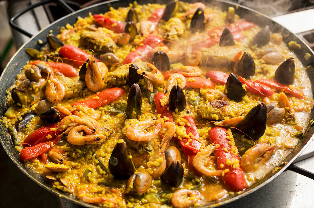 Delicious Paella, traditional and famous Spanish dish, Xiamen, Fujian province, China